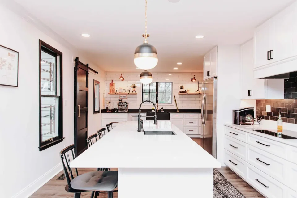 Tribeca black and white kitchen cabinets