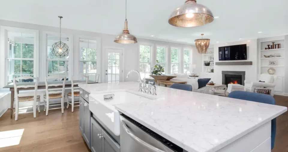 top view light gray and white spectrum counter top