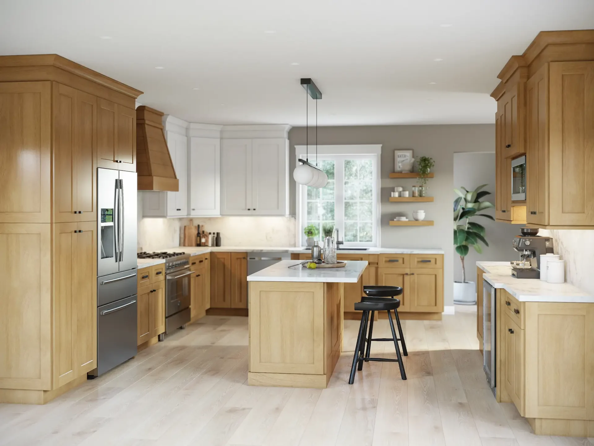 brown wood kitchen